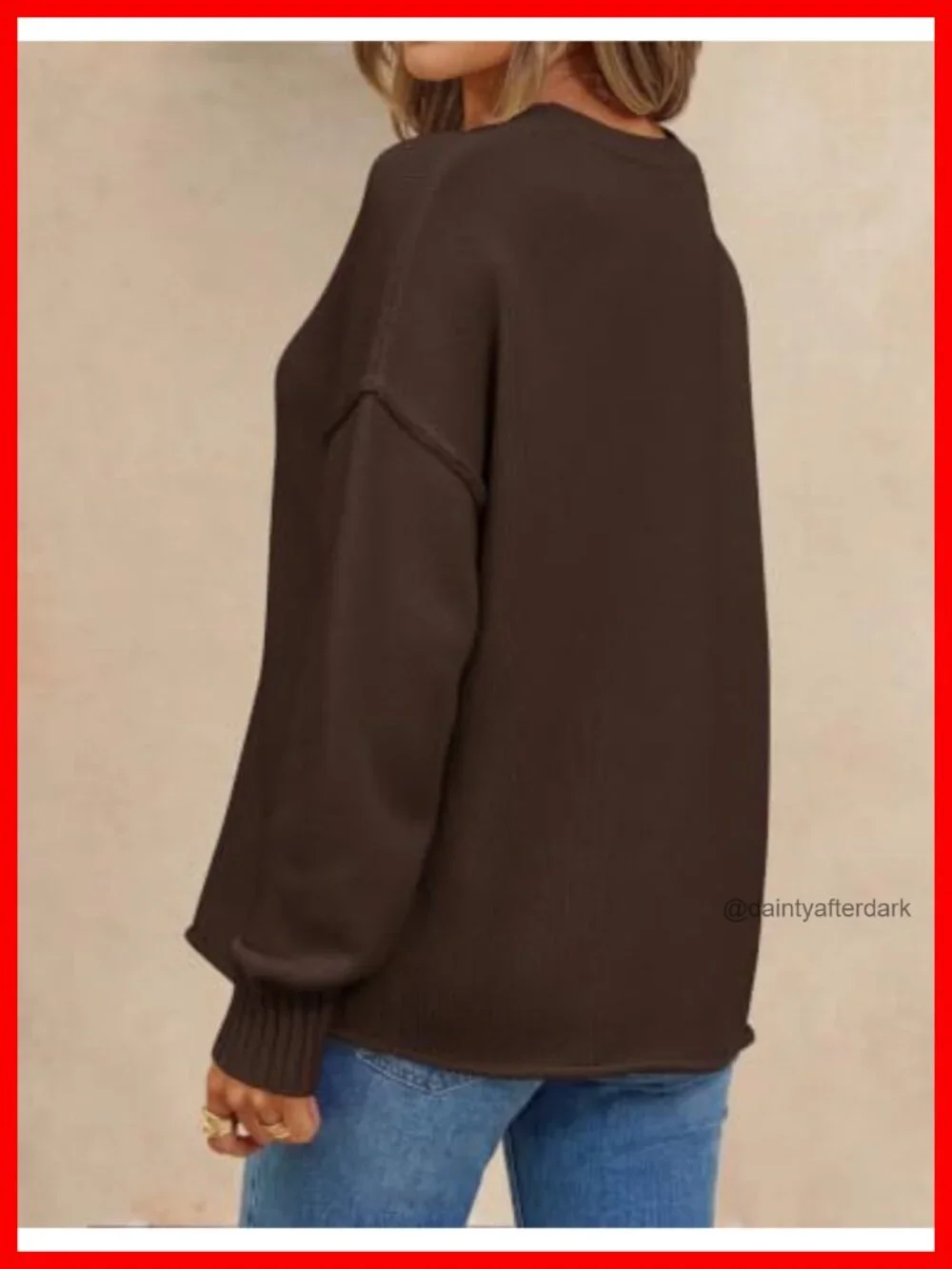 Oversized Chunky Cotton Blend Crewneck Pullover Sweater